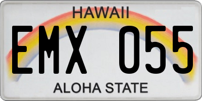 HI license plate EMX055