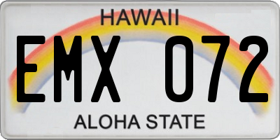 HI license plate EMX072