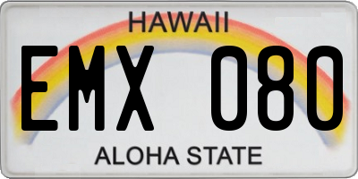 HI license plate EMX080