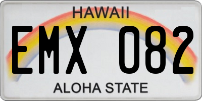HI license plate EMX082