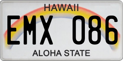 HI license plate EMX086
