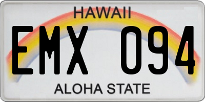 HI license plate EMX094