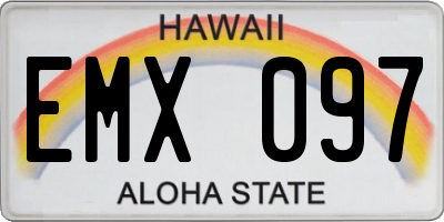 HI license plate EMX097