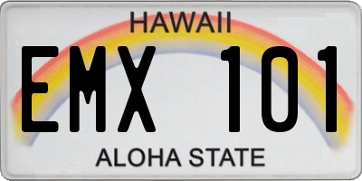 HI license plate EMX101