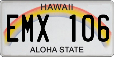 HI license plate EMX106