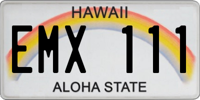 HI license plate EMX111