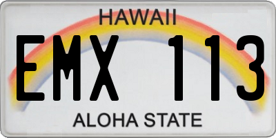 HI license plate EMX113