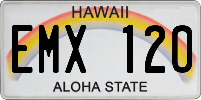 HI license plate EMX120