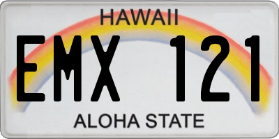 HI license plate EMX121