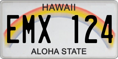 HI license plate EMX124