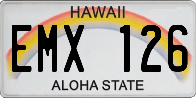 HI license plate EMX126