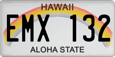 HI license plate EMX132