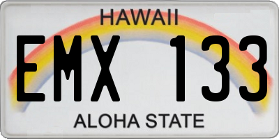 HI license plate EMX133