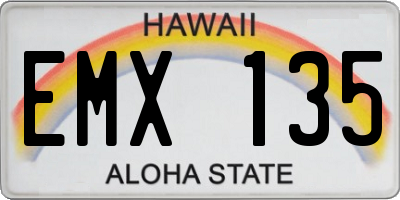 HI license plate EMX135