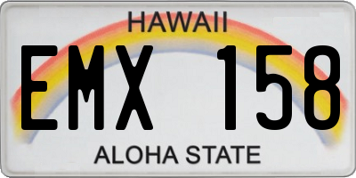 HI license plate EMX158