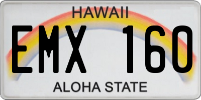 HI license plate EMX160