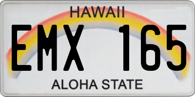 HI license plate EMX165