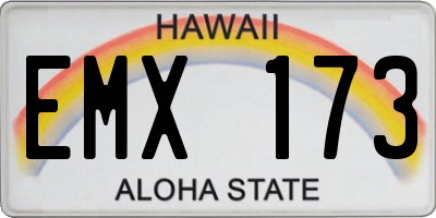 HI license plate EMX173
