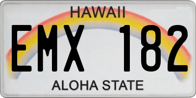 HI license plate EMX182