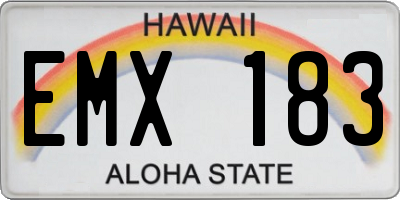 HI license plate EMX183