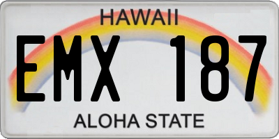 HI license plate EMX187