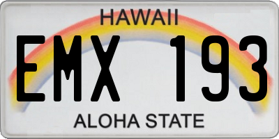 HI license plate EMX193