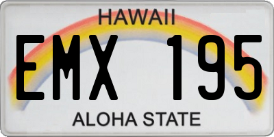 HI license plate EMX195