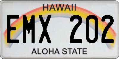 HI license plate EMX202
