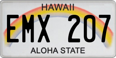 HI license plate EMX207