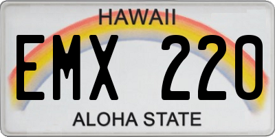 HI license plate EMX220
