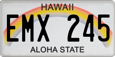 HI license plate EMX245