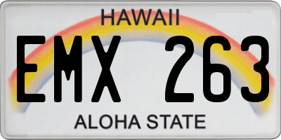 HI license plate EMX263