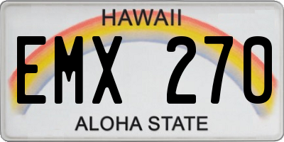 HI license plate EMX270
