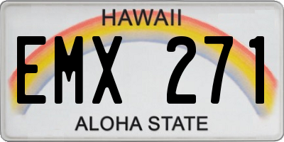 HI license plate EMX271