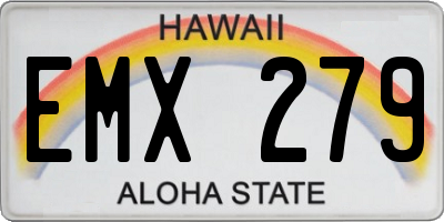 HI license plate EMX279