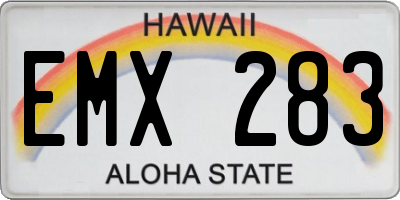 HI license plate EMX283