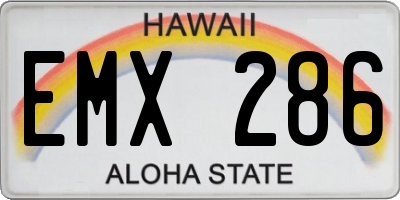 HI license plate EMX286