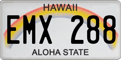HI license plate EMX288