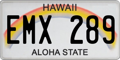 HI license plate EMX289