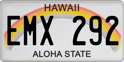 HI license plate EMX292