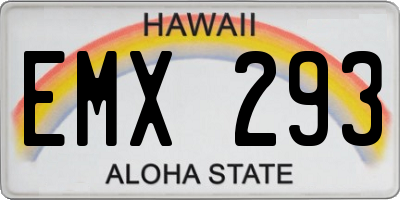 HI license plate EMX293