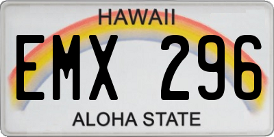 HI license plate EMX296