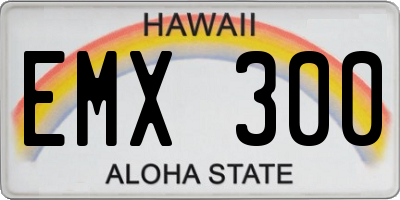 HI license plate EMX300