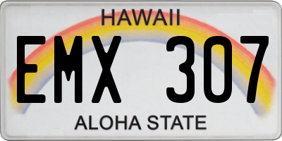 HI license plate EMX307