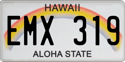 HI license plate EMX319