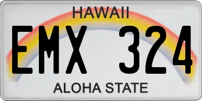 HI license plate EMX324