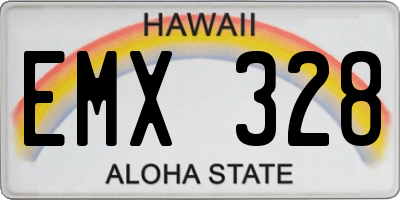HI license plate EMX328
