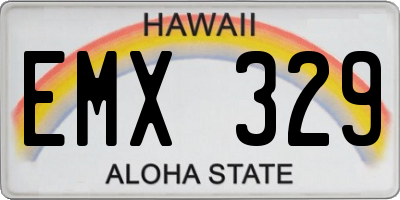 HI license plate EMX329