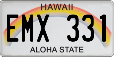 HI license plate EMX331
