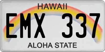HI license plate EMX337